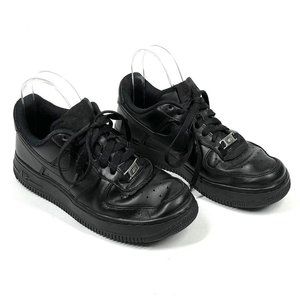 Nike Air Force 1 07 Black Leather Sneakers 315115-038‎ Womens Size 6 Shoes
